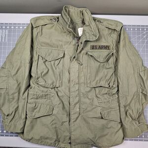 Vintage M65 Field Jacket Mens Small Alpha Industries Green Og107 Army 1971 Issue